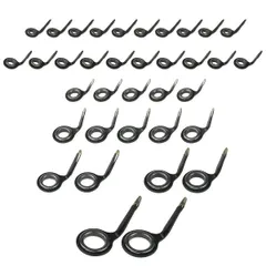 交換 自作 修理 釣り竿 ステンレス (3#・4#・5#・6#・7#・8#・10# 片足ガイド 計36点) ロッドガイド