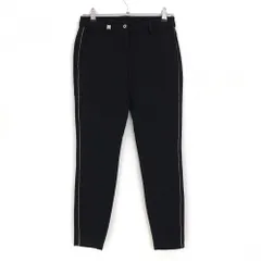 【超美品】シェルボ パンツ 黒×シルバー サイドステッチ  レディース XS/4 ゴルフウェア CHERVOのサムネイル