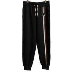 美品 LOUIS VUITTON ルイヴィトン モノグラム ライン カシミヤブレンド コットンニットパンツ サイズXL ネイビー レディース 古着 中古 USED
