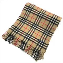美品 BURBERRY バーバリー ロンドン ウール マフラー 大判 ストール 服飾小物 チェック柄 ノバチェック ブラウン ユニセックス r771