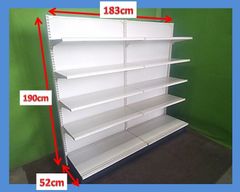 オカムラ製 H190cm×W90cm 2連結片面4段什器□陳列棚 □ システム什器 