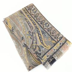 極美品ETRO エトロ シルク30 ウール70 ペイズリー柄 ストール スカーフ
