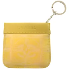 シャネル キーリング付き ココマーク ニュートラベルライン PVC レザー イエロー 黄 コインケース 1065 CHANEL