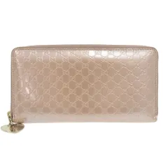 グッチ マイクログッチシマ 308260 エナメル ピンク 長財布 1052 GUCCI