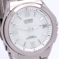 ★良品 CITIZEN シチズン アテッサ H110-T011331 ソーラー電波 動作品 チタニウム