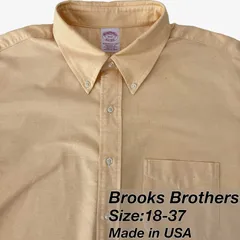 USA製 Brooks Brothers(ブルックスブラザーズ） ポロカラーBD（ボタンダウン）シャツ  18-37 /  オレンジ無地 / Traditional Fit・アメリカ製 スーピマコットン