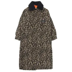美品 22AW Ermanno Scervino エルマノシェルビーノ レオパード柄 ステンカラーコート サイズ38 ベージュ×ブラック レディース 古着 中古 USEDのサムネイル