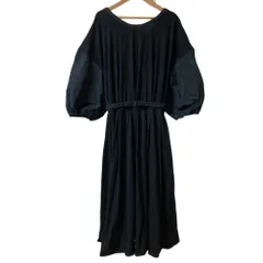 良品 22SS MONCLER モンクレール LS DRESS ベルト付きワンピース サイズL ブラック レディース 古着 中古 USED