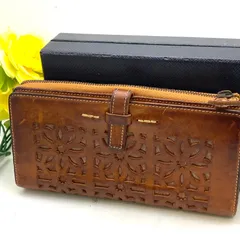 ゲンテン 長財布 カットワークレザー カード 札入れ 花柄 GA60