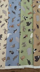 コッカ(KOKKA)　図鑑シリーズレアアニマル(RareAnimals)　綿オックス　綿100%　可愛い動物　生地幅110cm✕長さ1m