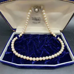 C492　テリ艶◎真珠　大粒パールネックレス　留め具SILVER刻印　美品　約7.36㎜レディースジュエリー　冠婚葬祭
