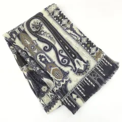 AF エトロ ETRO ストール シルク ウール ペイズリー柄 イタリア製 美品 混紡 51217Z34-32