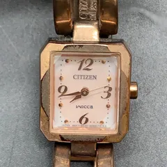 B462可動　CITIZEN WICCA 防水 ソーラー レディース 腕時計　シチズン　ウィッカ　ゴールドカラー　ピンク系文字盤