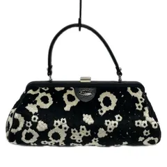 ThinkBee(シンクビー) ハンドバッグ - 黒×白 花柄 レザー