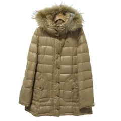 美品 BURBERRY BLUE LABEL バーバリーブルーレーベル 裏地ノバチェック柄 フード2WAY ダウンコート サイズ40 ブラウン レディース 古着 中古 USED
