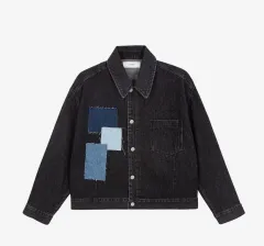 パッチワーク デニム トラッカー ブラック / 1
