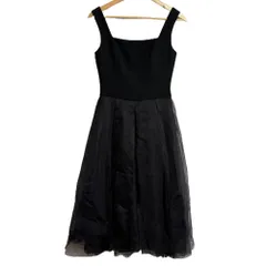 美品 FOXEY BOUTIQUE フォクシー ドレス ノワールシック シルク100％ ミモレ丈 ノースリーブ レースワンピース 41857 40 ブラック レディース 古着 中古 USED