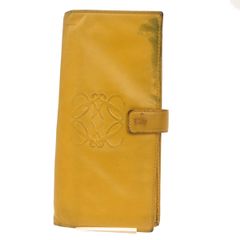 LOEWE ロエベ 長財布 アナグラム ロゴ 黄色 レザー 08BS386