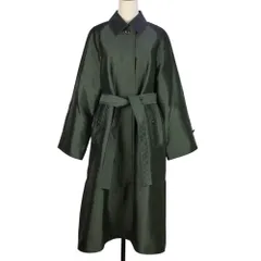 美品 25SS DES PRES デプレ トゥモローランド シルクポリエステルツイル ステンカラーコート F カーキ レディース 古着 中古 USED