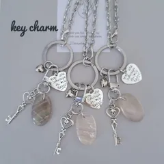 【bag charm】天然石バッグチャーム キーリング キーホルダー じゃらじゃら