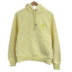 美品 クリーニング済み AMI PARIS アミパリス ヘビーオンス スウェット パーカー E22USW202 747 XS イエロー メンズ 古着 中古 USED