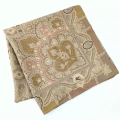 AH エトロ ETRO ペイズリー柄 大判スカーフ ウール シルク イタリア製 美品 茶 51217Z34-34
