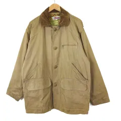 THE LODGE AT HARVARD SQUARE ヴィンテージ 90s ジャケット カバーオール ヘビー コットン コーデュロイ襟 裏総柄 L ベージュ