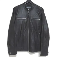 美品 MICHAEL KORS マイケルコース HERMAN KEY ラムレザー シングル ライダースジャケット MC57748 Lサイズ ブラック メンズ 古着 中古 USED