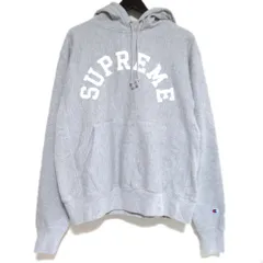 良品 25SS Supreme×Champion シュプリーム チャンピオン Hooded Sweatshirt アーチロゴ スウェットパーカー Lサイズ グレー メンズ 古着 中古 USED