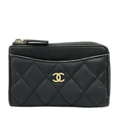 CHANEL(シャネル) コインケース クラシック ジップ カードケース/マトラッセ AP3179 黒 ゴールド金具/L字ファスナー ラムスキン