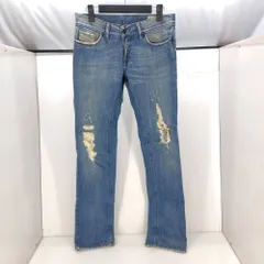 05w18391 ディーゼル DIESEL  ダメージデニム  ブルー  イタリア製 メンズ  W28L32  デニムパンツ  コットン  【中古品】