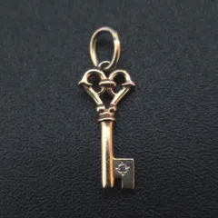 美品 agate アガット 1Pダイヤ 鍵 チャーム ペンダントトップ K10 ゴールド レディース 古着 中古 USED