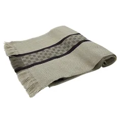 GUCCI(グッチ) マフラー新品同様  - ベージュ×ダークブラウン×ボルドー GG柄 ウール、シルク