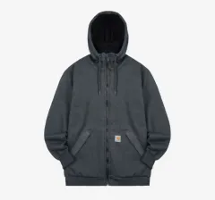 M カーハート フルジップアップ フーディー フード フルジップアップパーカー カーボンヘザー