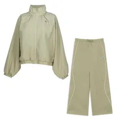 【新品】【上下セット】puma（プーマ） レディース ウィメンズ ウィメンズ トレーニング トレイン エッジ ウラメッシュライナー ウーブン ジャケット+パンツ 上下セットアップ　 防寒 防水 防風　LUX_ARMY　527989-527990-82