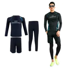 新品 [Meetime] ラッシュガード メンズ 水着 長袖 上下セット 3点セット レギンス サーフパンツ フィットネス 男性 温泉 ビーチ 水泳 UVカット 水陸両用 吸汗速乾 おしゃれ