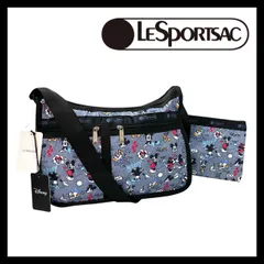 M【LeSportsac】デラックスエブリデイ ミッキードゥードゥル ショルダーバッグ ポリエステル ディズニー コラボ  7507 G803 ポーチ付き レスポートサック DELUXE EVERYDAY BAG (63707MT1)