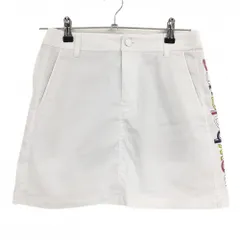 【美品】ニューバランスゴルフ スカート 白 サイドロゴ ストレッチ レディース 1(M) ゴルフウェア New Balance