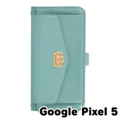 【新品未使用】 Google Pixel 5 ピクセル5 ストラップ付き 手帳型スマホ ケース ショルダー (カバー色グリーン) カード収納 鏡付き ミラー 可愛い カバー おしゃれ 韓国 myones-case026-pixel5-gr