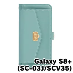 【新品未使用】 SC-03J/SCV35 Galaxy S8+ ストラップ付き 手帳型スマホ ケース ショルダー (カバー色グリーン) カード収納 鏡付き ミラー 可愛い カバー おしゃれ 韓国 myones-case026-sc03j-gr