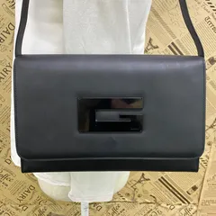グッチ ハンド ワンショルダーバッグ GG 革 黒フォーマル GA229