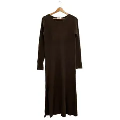 SLOBE IENA(スローブイエナ) ▲ ③ 18040912204030 Vネック片畦ニットワンピース レディース ブラウン FREE