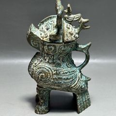 銅製 青銅器 酒器 置物 現代工芸品 美術品 装飾品 - メルカリ