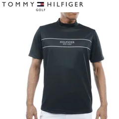 トミーヒルフィガー ゴルフ メンズ パネルストライプ 半袖モックネックシャツ TOMMY HILFIGER GOLF THMA420 ブラック(10)