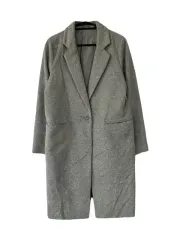 S GU ジーユー ウール混 ワンボタン カジュアルコート グレー
