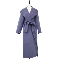 FRAY I.D フレイアイ・ディー コート パープル サイズ:0(S) ロイヤルジーロン ショール リバー コート / ロング丈 ビッグカラー スリット ウール アウター ジャケット【レディース】