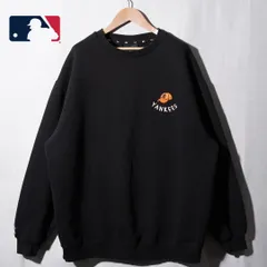 MLB ニューヨーク ヤンキース スウェット XXL ブラック ロゴ刺繍 裏毛 パイル プリント NY NEWYORK YANKEES メジャー 野球 ストリート オーバーサイズ ビッグシルエット ユニセックス Y2K 古着 L421