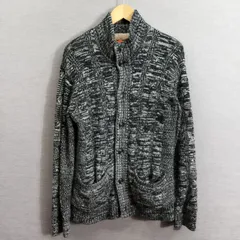 rhenium HIDEAWAYS レニウム ハイダウェイ ニコル 裏ボア カーディガン ニット セーター アクリル メンズ 平成ギャル男 お兄系 サイズ 48 ブラック グレー系 A342のサムネイル