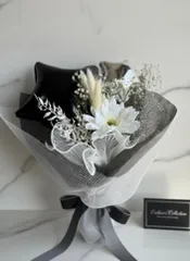 ブラック×シルバー星型バルーン花束　卒業式　ギフト　プレゼント　送別用花束