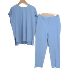 美品 24AW Theory luxe セオリーリュクス NEWAN LUCKA CAROL 2 ブラウス パンツ セットアップ 42サイズ ブルー レディース 古着 中古 USED